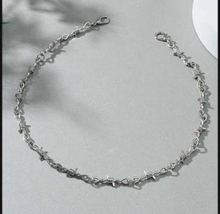 FashionLobby Stylish Punk Blade Necklace Silver Plated Alloy, Stainless Steel Necklace
