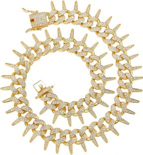 ZIVOM Hip Hop Cuban Cubic Zirconia Gold-plated Plated Alloy Chain