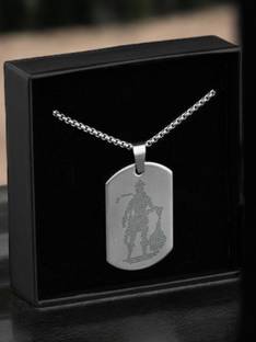ADF ADF- hanuman chalisa Silver Stainless Steel pendent necklace for men. Stainless Steel Necklace