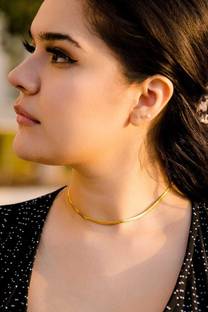 SHYAM Trendy Stainless Steel Flat Snake Chain For Girls Or Women Gold-plated Plated Stainless Steel Chain