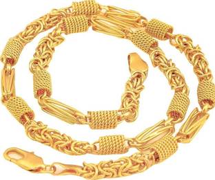 OCEANEYE JEWELS 22K Golden Latest Gold-plated Plated Brass Chain