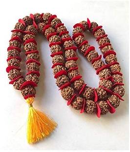 nagaana rudraksha 5 Mukhi Rudraksha Mala, 54 + 1 Beads 5 Face Rudraksh Kantha Mala Wood Chain
