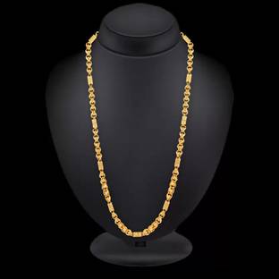XERMI 1 gram High Quality Indian Polished “20” Inches Gold Chain for Men and boy Alloy Chain