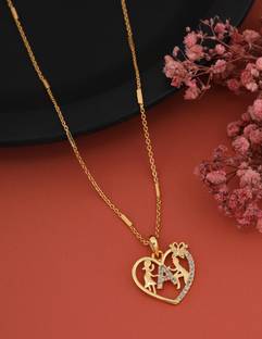 BOGHRA SALES A Alphabet Gold-plated Letter Necklace Chain Daily Wear For Women and Girls Diamond Gold-plated Plated Alloy Chain Set