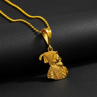 Gift Nest Chatrapati Shivaji Maharaj gold plated chain Pendant Gold-plated Plated Stainless Steel Chain