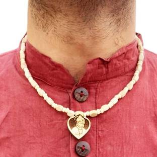 AIKAANT Sri HANUMAN Pendant Original Tulsi Mala | Small Hanuman Balaji Pendant Tulasi Wood Necklace