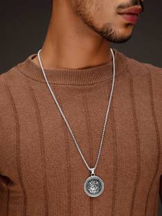 Roadster Roadster The Lifestyle Co Men Silver-Plated Black Tribal Chain Silver Plated Silver Chain