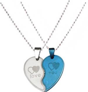 vien STAINLESS STELL COUPLE LOCKET FOR LOVERS SUITABLE FOR EVERY OCCASION Copper Plated Metal Necklace Set
