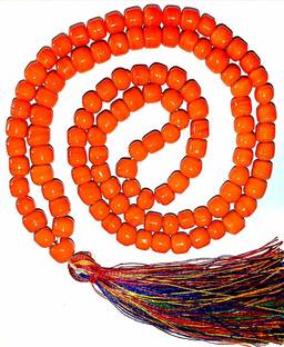 SHREENATHJI Sinduri Moonga Red Coral Mala 108+1 Beads 8mm For Mangal/Ganpati/Hanuman Mantra Japa mala Men And Women With Free Mangal Yantra Agate Crystal Chain