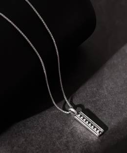 GIVA Oxidised Silver Resourceful Pendant With Box Chain For Him Rhodium Plated Sterling Silver Necklace