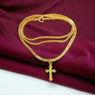A to B Guarantee Gold Covering Guarantee Christian Dollar Chain Long Chain For Men & Women 24 Inch Gold-plated Plated Copper Chain