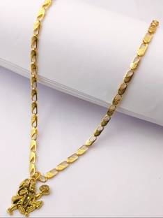 SR gold palace HANUMAN PENDANT WITH CHAIN FOR MEN Gold-plated Plated Alloy Chain