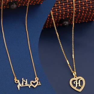 BOGHRA SALES Fancy glorious Micro Gold Plated Antique Necklace Chain Combo Cubic Zirconia Gold-plated Plated Alloy Chain