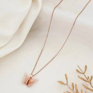 queralt QUERALT Butterfly pendant Stainless Steel Chain Set