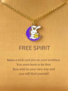 Oralia Rabbit With Blue Moon (Waterproof) Brass Choker