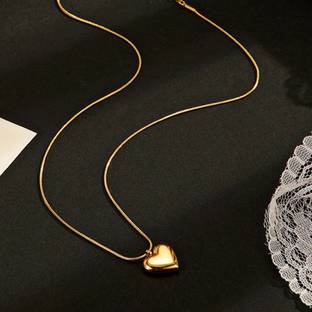 Winnifred Winnifred Anti Tarnish Stainlees Steel Gold Heart Pendent Necklace Crystal Gold-plated Plated Stainless Steel Necklace