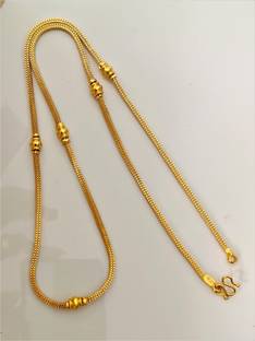 HN JEWELLERY One Gram Gold Plated Gold Designer Fancy Chain Necklace For Women 24 In Long Gold-plated Plated Brass Chain