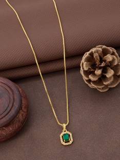 BOGHRA SALES Gold Plated Beautiful Diamond Necklace Chain Pendant for Women,Girls Cubic Zirconia Gold-plated Plated Alloy Necklace