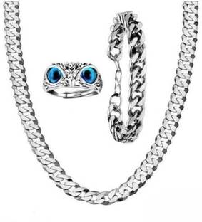 Smykker Fashion Best Fashionable Ring Owl and Bracelets For Looking Well Silver Plated Stainless Steel Chain