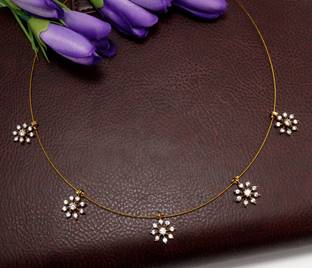 PINAAKA DARINI Five-Flowers-Invisible.Necklace Copper Plated Alloy Necklace
