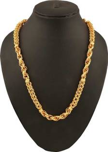 LABHUBAMON 1 gram High Quality Indian Polished “20” Inches GoldChain for Men and boy Gold-plated Plated Alloy Chain