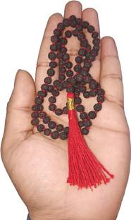 गगे नैचुरल आइटम Black Rudraksh Rudraksha Mala with 4-5 mm 108 with 1 Japa Bead (Natural) लकड़ी चेन