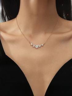 Bhumi09 Micro Necklace For Women/Girls Stylish Agate Gold-plated Plated Brass Necklace