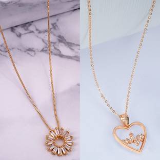 BOGHRA SALES Excellent Micro Gold-plated Finish Antique Combo Necklace Chain For Women,Girls Gold-plated Plated Alloy Chain