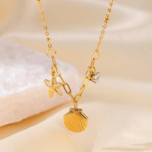 MYKI Beauteous Stainless Steel Necklace For Women & Girls Gold-plated Plated Stainless Steel Necklace