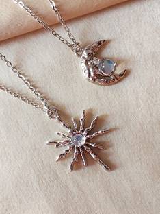 OCTAGON HUB Octagon Stylish Star Moon Necklace chain Pendent for Women and Girls For Gifts Silver Plated Brass, Alloy, Stainless Steel Necklace