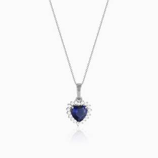 GIVA 925 Silver Heart Of The Ocean Pendant |Lifetime Plating|6 Month Warranty Cubic Zirconia Rhodium Plated Sterling Silver Necklace
