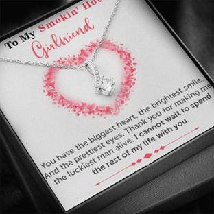 FABUNORA Special Surprise Gift for Girlfriend Pure 925 Sterling Silver Necklace Gift Set Cubic Zirconia Sterling Silver Chain