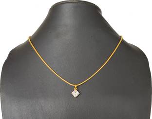 Khushal Beautiful Design Diamond Shape Pendant With Snake Golden Chain Gold-plated Plated Alloy Necklace