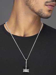 Roadster Roadster Mens Silver Plated Chain With A Hammer Pendant Design. Silver Plated Alloy Chain Set