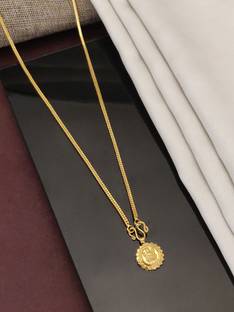 sonuzon enterprise 1 gram gold pleted 30"inch laxmi pendant chain for men women & Girls. Gold-plated Plated Brass Chain