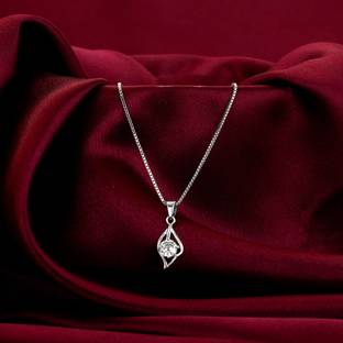 GIVA 925 Silver Anushka Falling Dew Pendant |Lifetime Plating|6 Month Warranty Zircon Rhodium Plated Sterling Silver Necklace