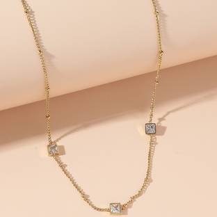 MYKI Diamond Gold-plated Plated Stainless Steel Necklace