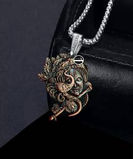 ANVIKA Krishna Locket With Stainless Steel Chain Pendant Chain Necklace For Men & Women Stainless Steel Necklace
