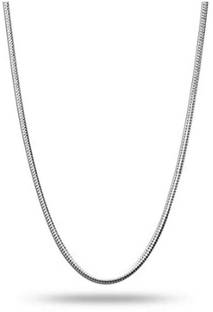 Akshat Sapphire Sterling Silver (92.5% purity) Italian Snake chain (22 inches) for Men, Boys Girls and Women Silver Plated Sterling Silver Chain