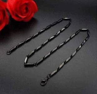 EIT Collection Black Rice Design Neck Chain For Men & Boys Titanium Plated Stainless Steel Chain