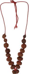 AJ 25 mm Siddha Rudraksha Mala (1-14 Mukhi, Ganesh and Gauri Shankar) Dori Necklace