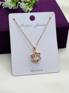 glowzi Glowzi Stainless Steel Dancing Star Necklace Crystal Gold-plated Plated Stainless Steel Necklace