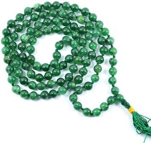 REIKI CRYSTAL PRODUCTS Natural Green Aventurine 6 mm 108 Round Beads Jaap Mala Necklace for Unisex Beads Crystal Necklace