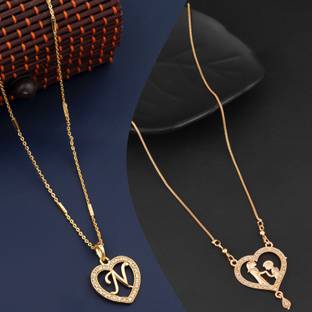 BOGHRA SALES Cubic Zirconia Gold-plated Plated Alloy Chain Set