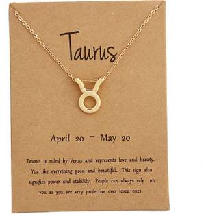 Desiny Jewels Gold Plated Taurus Zodiac Pendant Symbol Zodiac Sign Necklace Gold-plated Plated Alloy Necklace