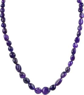 REIKI CRYSTAL PRODUCTS Natural Amethyst Crystal Tumble Stone Necklace Fashion Jewellery for Women Amethyst Crystal Necklace