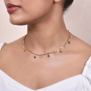 city sign unique colored appealing designer necklace chain for women & girls Brass Necklace