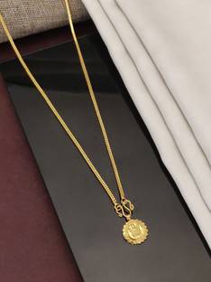 sonuzon enterprise 1 gram gold pleted 24"inch laxmi pendant chain for men women & Girls. Gold-plated Plated Brass Chain