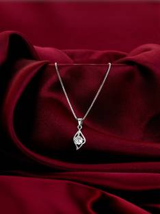 GIVA 925 Anushka Falling Dew Pendant |Lifetime Plating|6 Month Warranty Zircon Rhodium Plated Sterling Silver Necklace