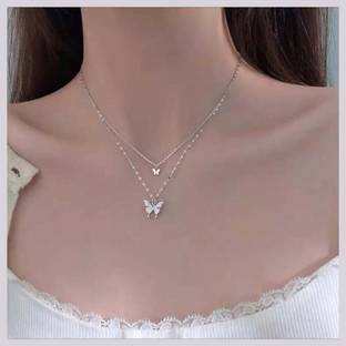 house of common Cubic Zirconia Silver Plated Stainless Steel Layered